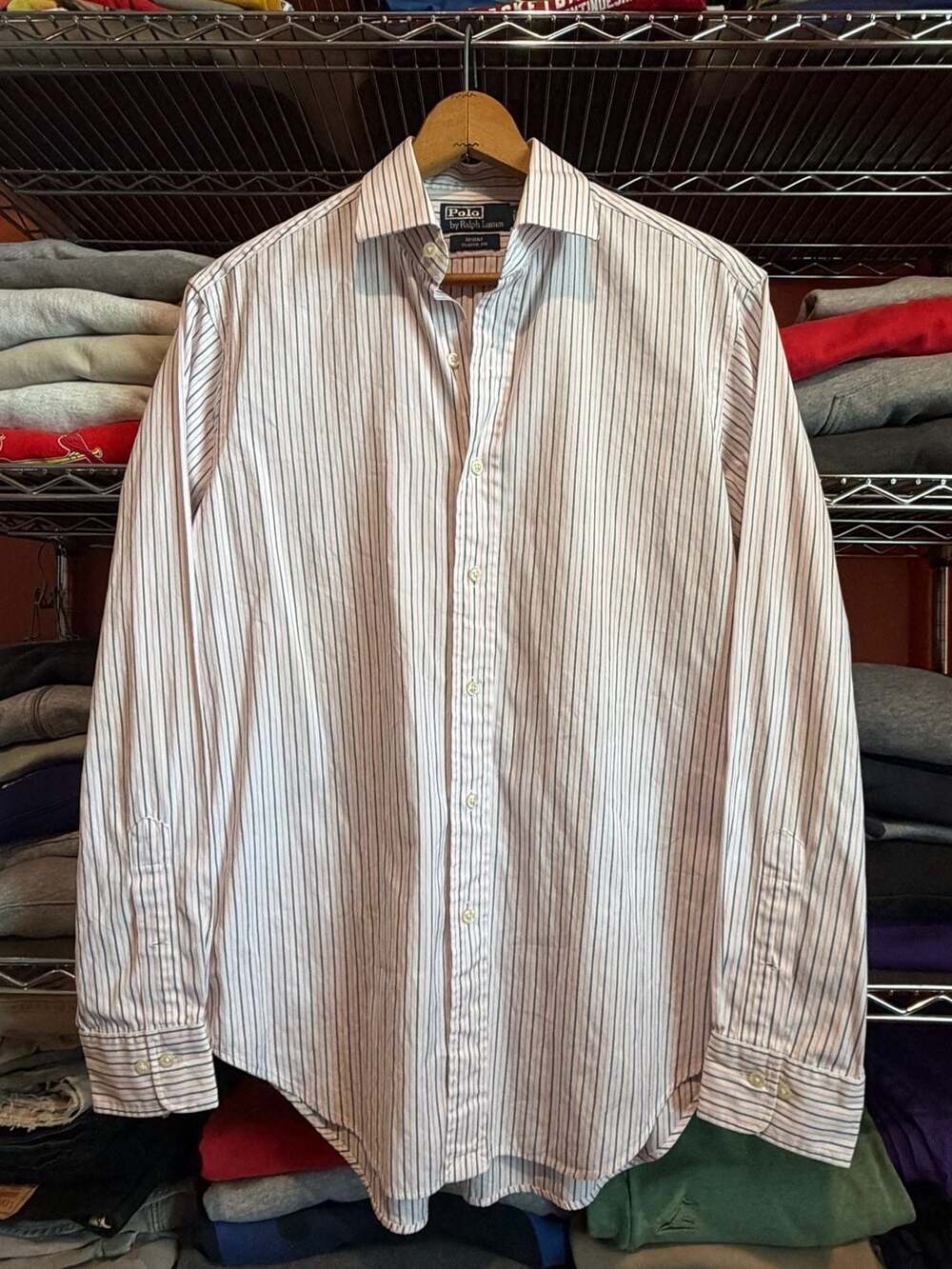 Polo By Ralph Lauren Regent Classic Fit Size 15.5 34/35 Striped Shirt